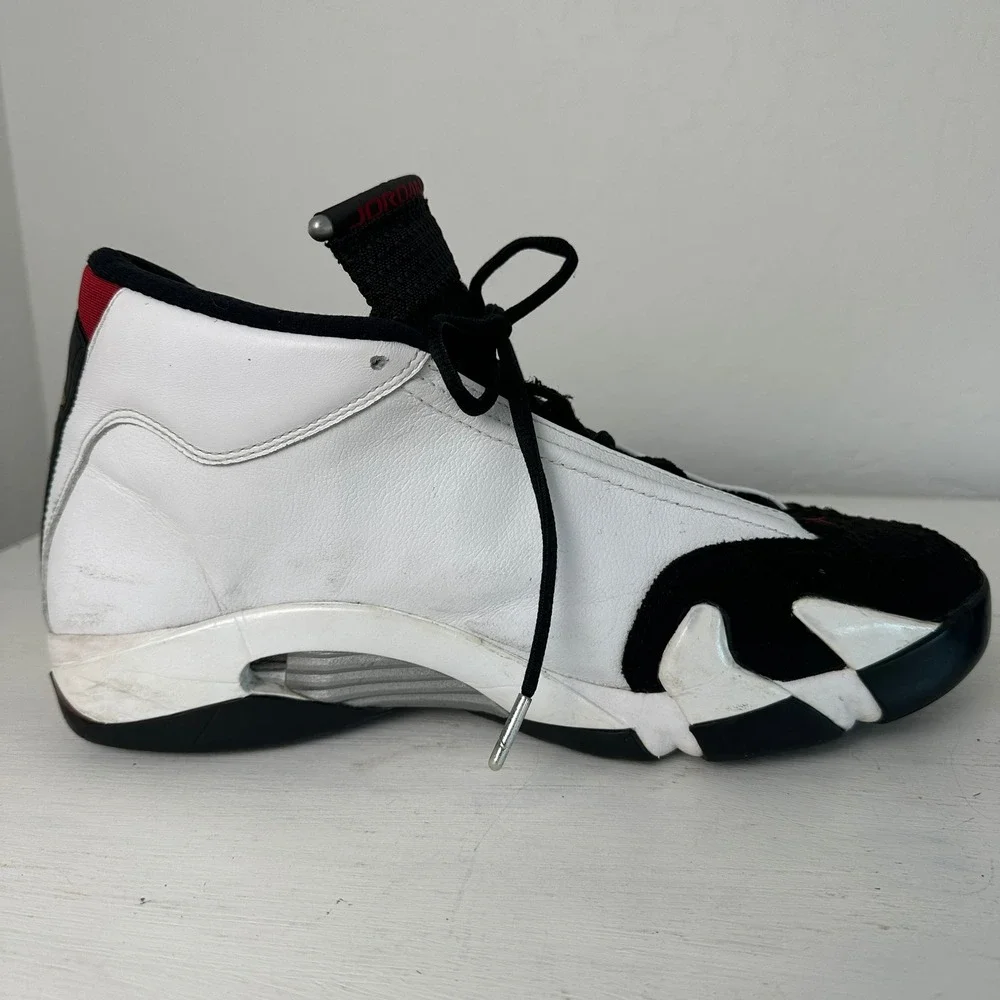 Jordan Sneakers Mens 12 Air Jordan 14 Retro Black White Red Basketball